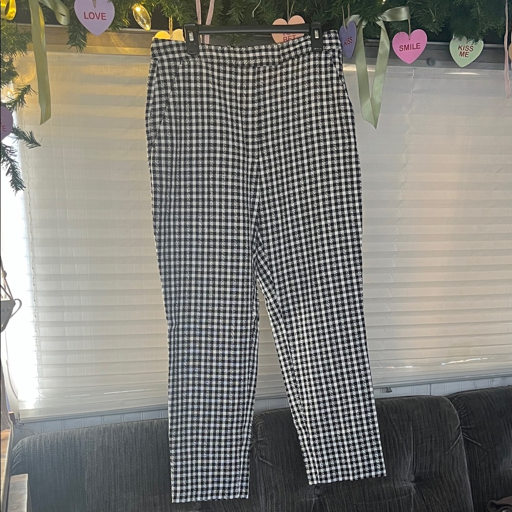 Zara XL Black and White Checkered Women’s Pants